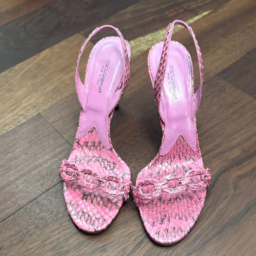 Dolce & Gabbana Pink Snakeskin Heels